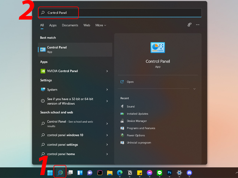 Mở Contro Panel trên Windows 11