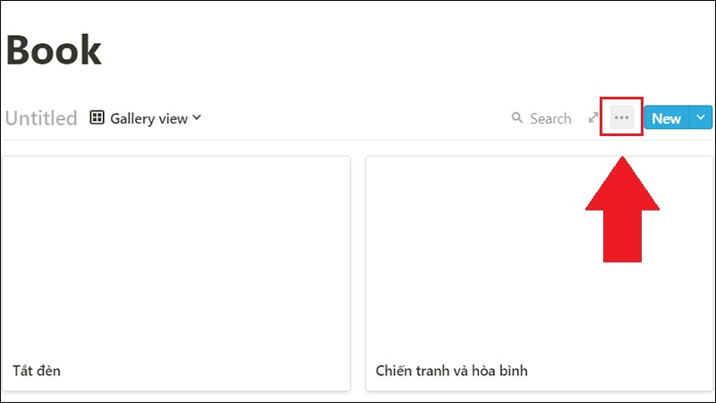 Nh&acirc;́p vào d&acirc;́u 3 ch&acirc;́m ở màn hình chính thư vi&ecirc;̣n sách