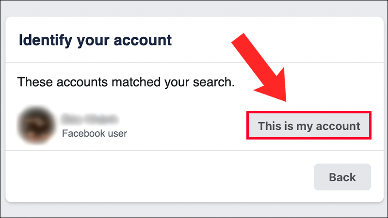 Bạn ấn chọn This is my account nếu đây đúng là tài khoản của mình