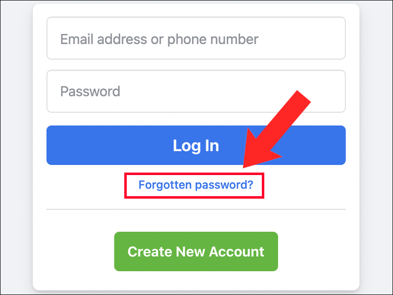 Bạn có thể chọn Quên mật khẩu (Forgotten password) và làm theo yêu cầu của Facebook