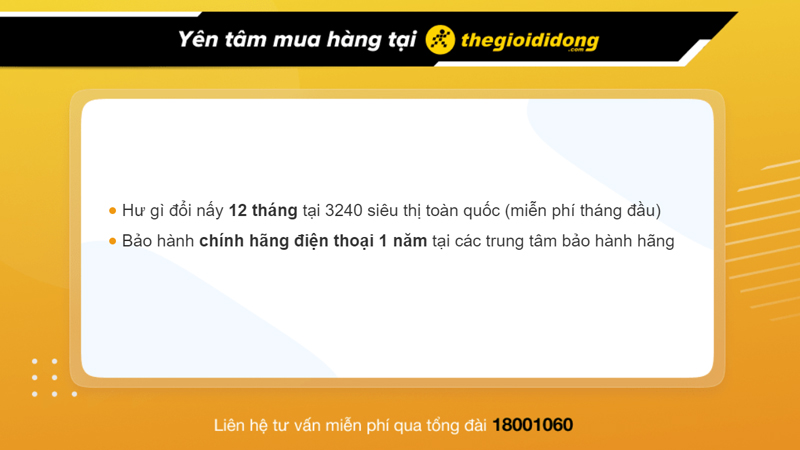 Chính sách bảo hành điện thoại tại Thế Giới Di Động