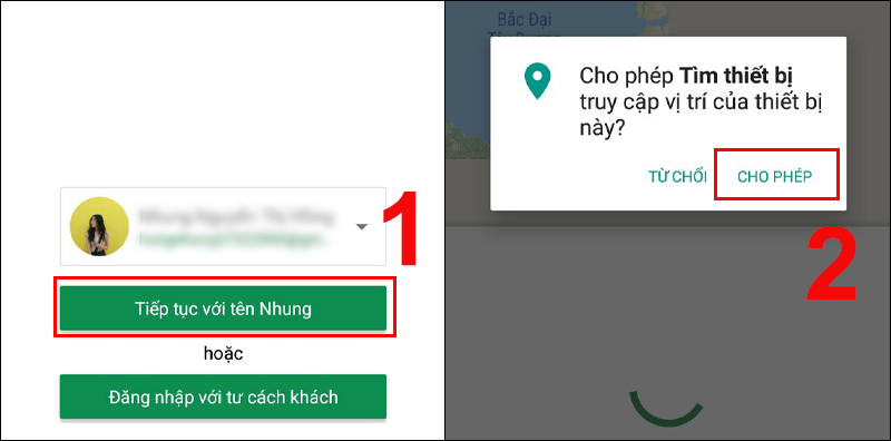 Mở và đăng nhập vào ứng dụng Find My Device