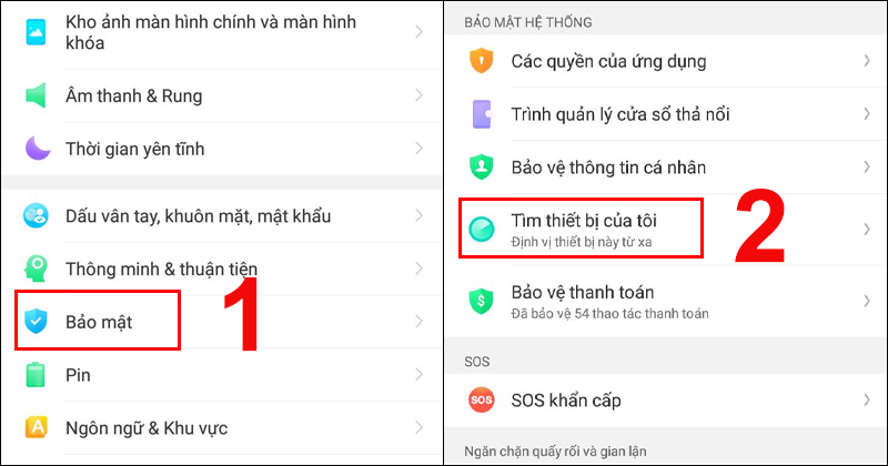 Các bước bật chức năng định vị điện thoại OPPO