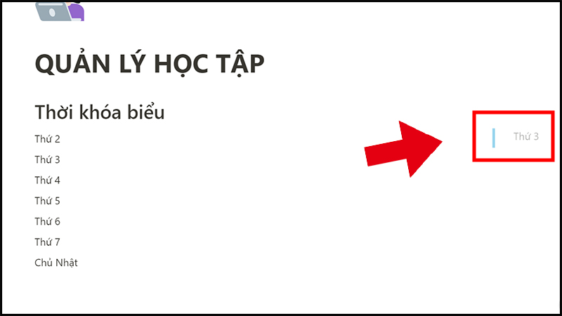 Di chuyển xuống cuối h&agrave;ng Thứ 2 đến khi xuất hiện cột dọc