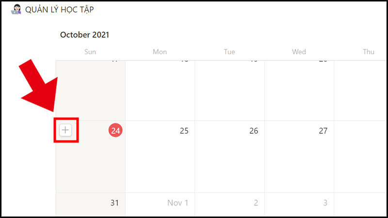 Đưa chuột về ng&agrave;y cần tạo lời nhắc v&agrave; chọn Add an item