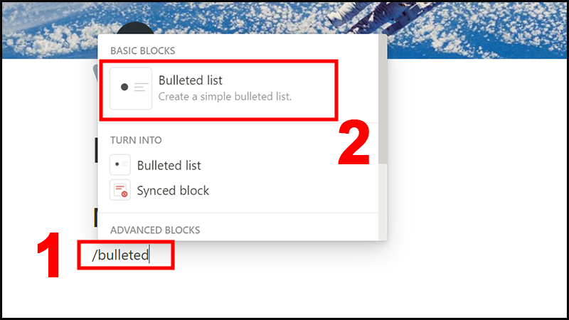 Tạo /bulleted list/ ngay dưới heading Mục ti&ecirc;u học tập
