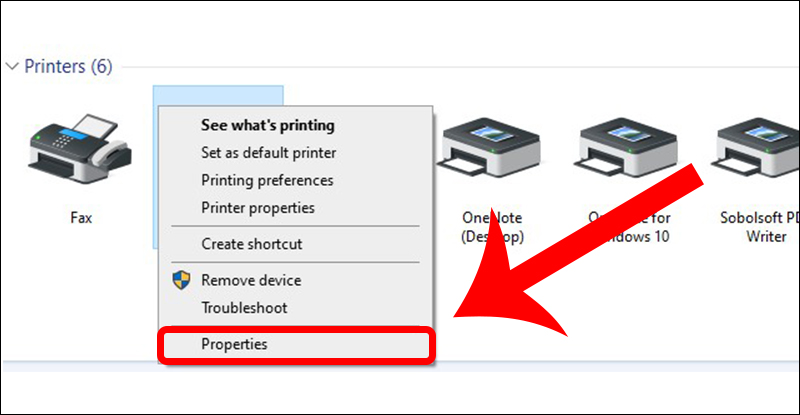 Chọn mục Properties