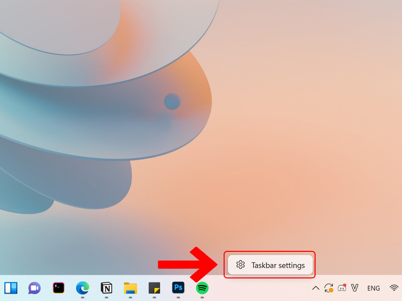 Vào cài đặt thanh Taskbar