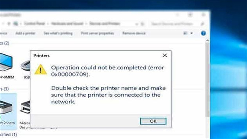 Ошибка 0х00000709 сетевой принтер