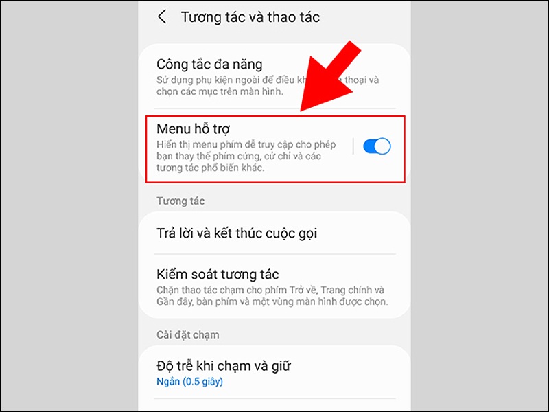 Mở Cài đặt > Vào phần Hỗ trợ > Chọn mục Tương tác và thao tác.” class=”lazy” src=”http://cdn.tgdd.vn/hoi-dap/1393769/4-cach-chup-man-hinh-dien-thoai-samsung-galaxy-a52-don%20(2a)-796×594.jpg”/></p>
<p>–<strong> Bước 2</strong>: Nhấn mở <strong>Menu hỗ trợ</strong>.</p>
<p><img alt=