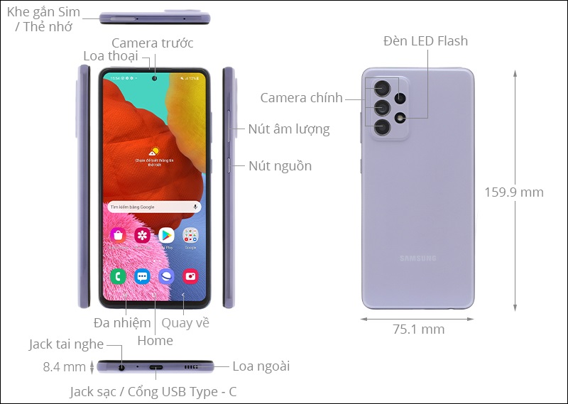 Cấu hình điện thoại SamSung Galaxy A52
