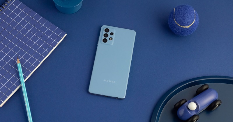 SamSung A52 thiết kế màu xanh lơ đẹp mắt