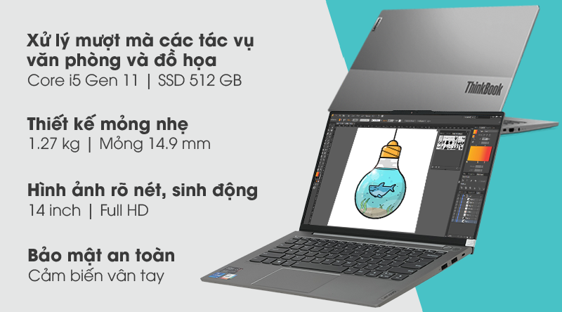 Laptop Lenovo ThinkBook chỉ 1,27KG! Sang trọng gọn nhẹ cho nữ Gen Z