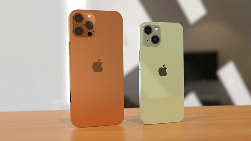 iPhone 12 và iPhone 12 mini đứng cạnh nhau