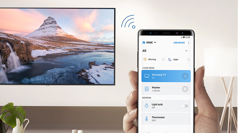 Khi kết nối điện thoại Samsung với tivi, bạn có thể dễ dàng chia sẻ, hình ảnh từ điện thoại lên tivi