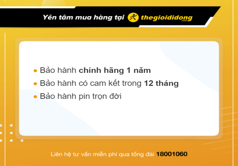 Chính sách bảo hành đồng hồ thanh lý tại Thế Giới Di Động