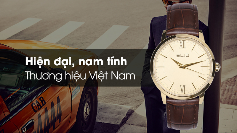 Đồng hồ Elio 39 mm Nam EL022-C1 sở hữu dây da mang nét cổ điển, thanh lịch