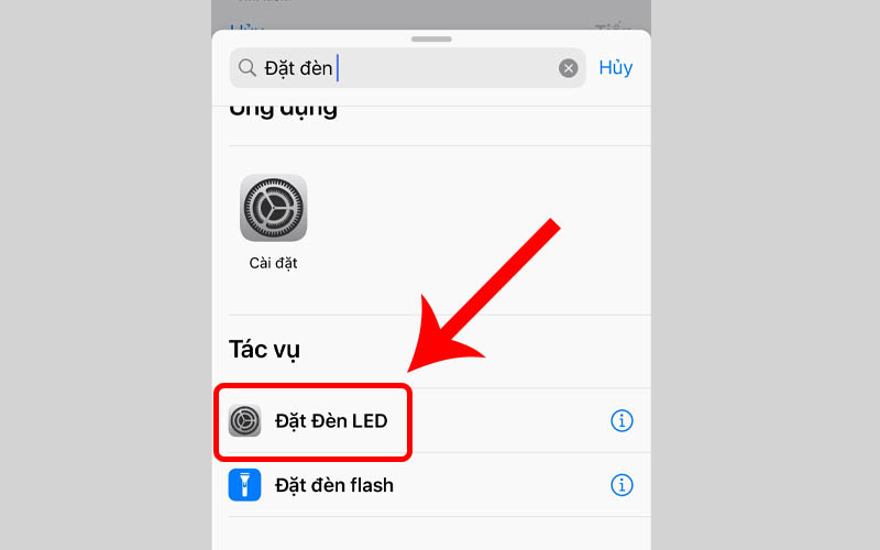  Tìm rồi nhấn vào Đặt đèn flash