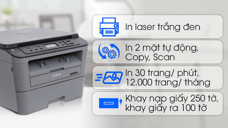 Máy In Laser Trắng Đen Brother DCP-L2520D