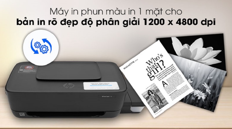 Máy in phun màu HP Ink Tank 115 (2LB19A) có độ phân giải cao