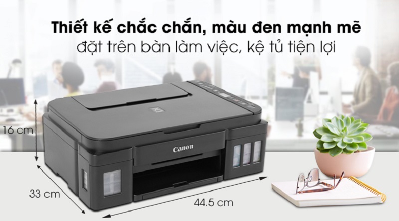 Máy in phun màu Canon PIXMA G3010 thiết kế hiện đại, đường nét tinh tế