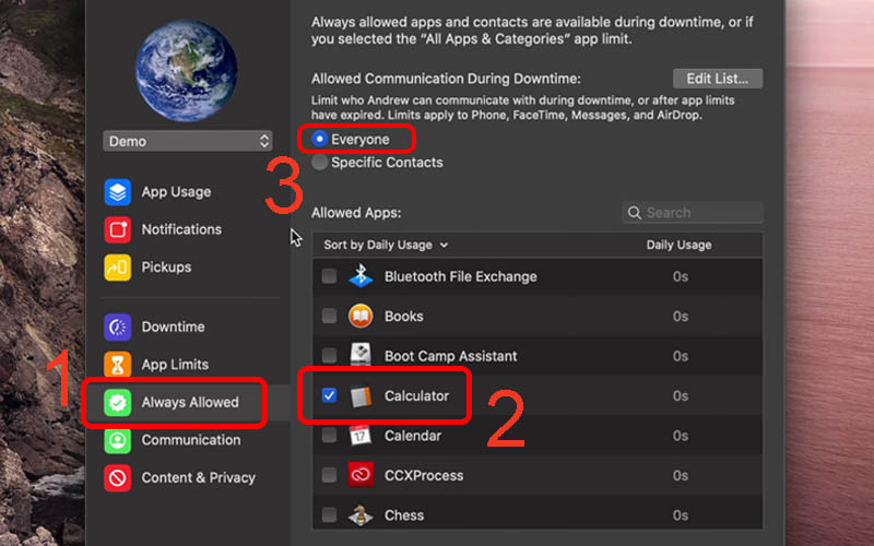 Nhấn v&agrave;o Always Allowed, chọn ứng dụng rồi nhấn v&agrave;o Everyone