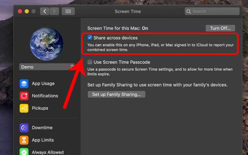 Nhấn v&agrave;o Share across devices