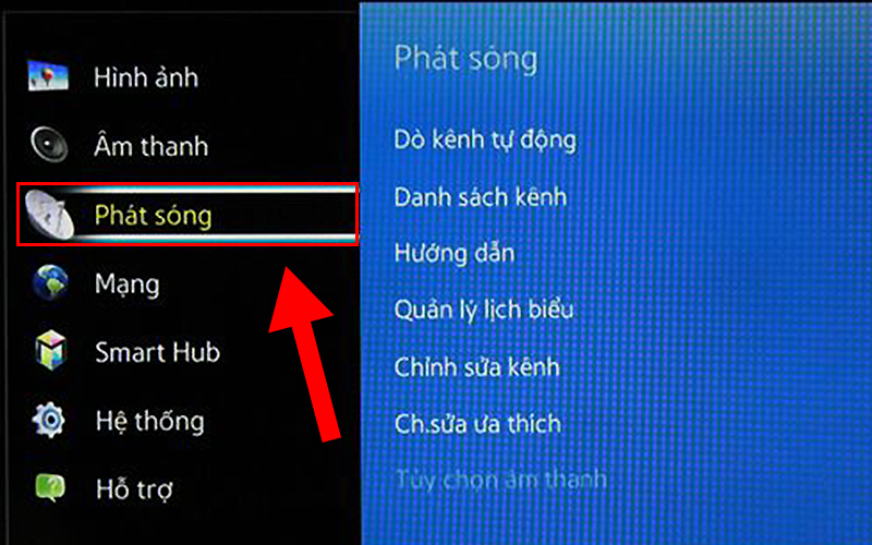  Vào mục Phát sóng