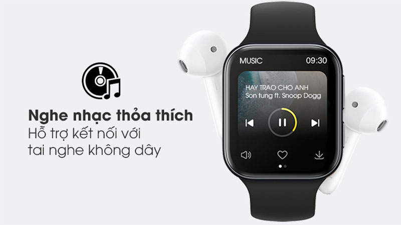 Oppo Watch kết hợp với tai nghe kh&ocirc;ng d&acirc;y