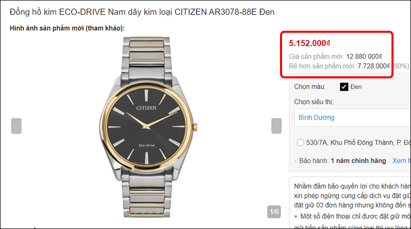 Đồng hồ thanh l&yacute; c&oacute; gi&aacute; giảm từ 50% đến 80% so với gi&aacute; sản phẩm mới