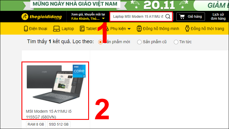 T&igrave;m sản phẩm laptop cần mua