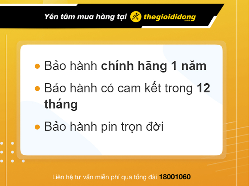 Chính sách bảo hành đồng hồ tại Thế Giới Di Động