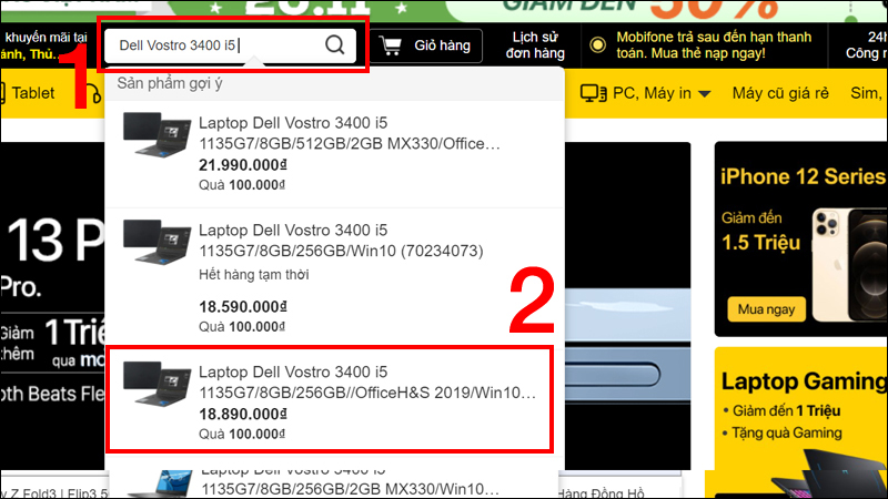 Tìm laptop Dell Vostro 3400 i5