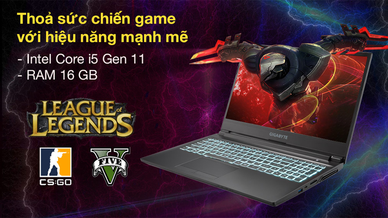 Trang bị Intel Core i5 Tiger Lake 11400H