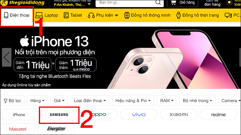 Chọn h&atilde;ng Samsung 