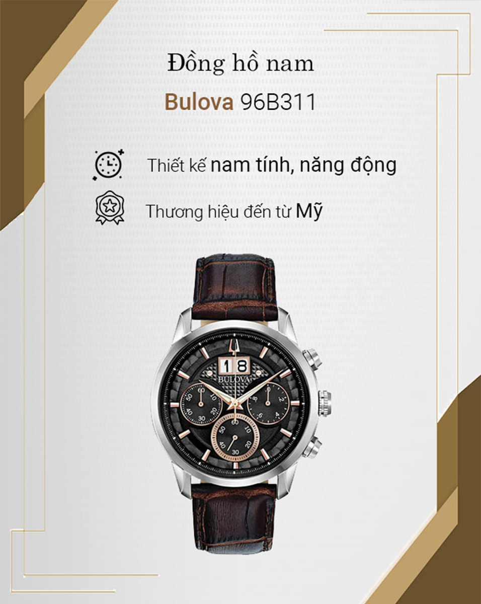 Hình minh họa đồng hồ Nam Bulova 96B311