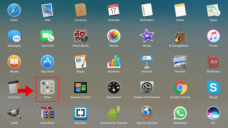 Chọn mục Other trong giao diện Launchpad