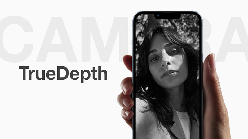 Mặt trước iPhone 13 Pro c&oacute; camera TrueDepth độ ph&acirc;n giải 12 MP 