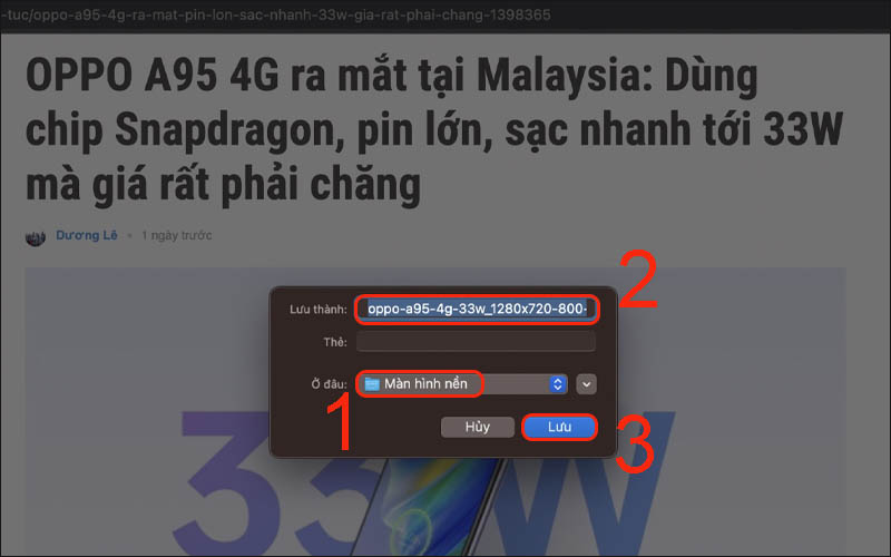 Chọn vị trí lưu ảnh, đặt tên hình rồi nhấn Lưu