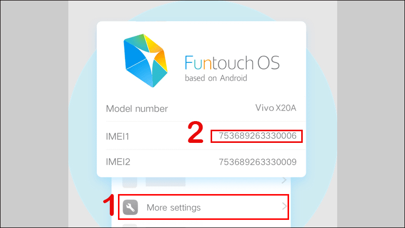 Kiểm tra IMEI Vivo qua C&agrave;i đặt 