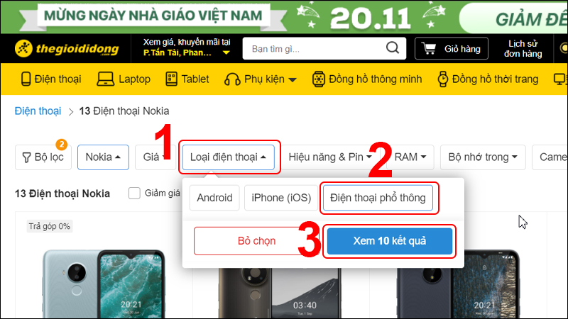 Chọn điện thoại phổ th&ocirc;ng
