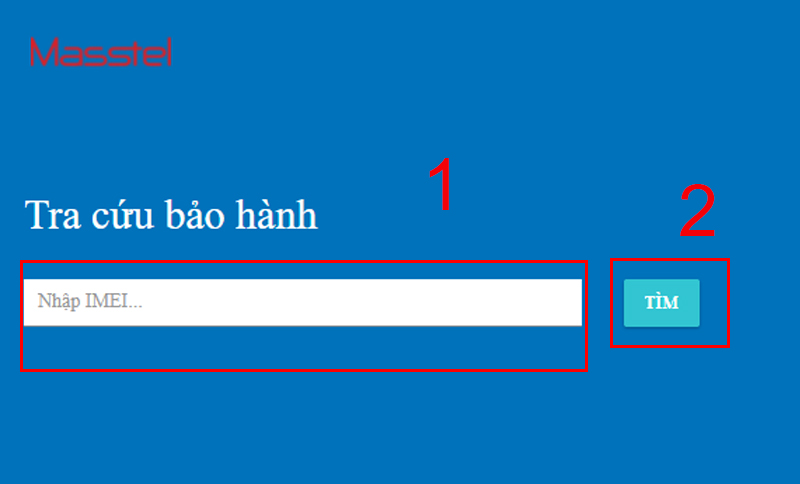 Nhập m&atilde; IMEI v&agrave;o trong &ocirc; tra cứu v&agrave; nhấn T&igrave;m