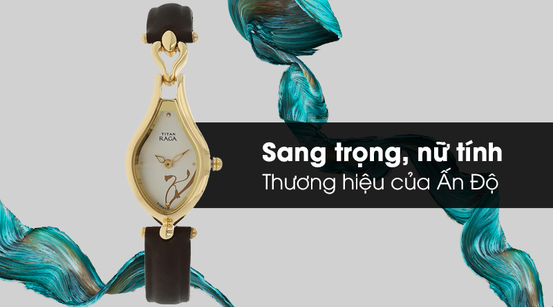Đồng hồ Nữ Titan 2457YL01 c&oacute; kiểu d&aacute;ng độc đ&aacute;o với thiết kế h&igrave;nh giọt nước
