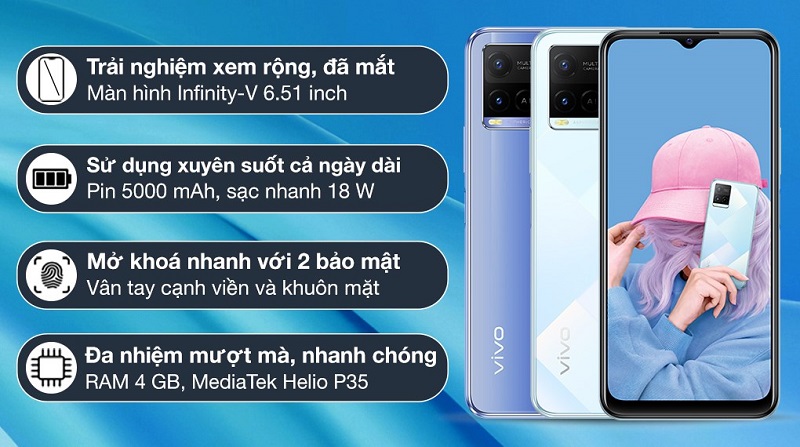 Điện thoại Vivo Y21 mang đậm phong cách trẻ trung với nhiều tính năng nổi bật