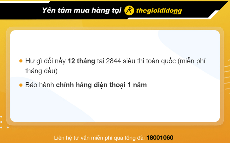  Chế độ bảo hành điện thoại Realme C25Y tại Thế Giới Di Động