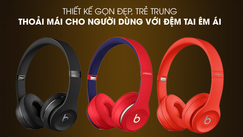 Tai nghe Beats Solo3 Wireless sở hữu 3 m&agrave;u sắc cực hiện đại, trẻ trung