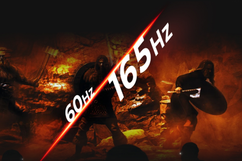  Tốc độ l&agrave;m mới 165 Hz gi&uacute;p chơi game mượt m&agrave;