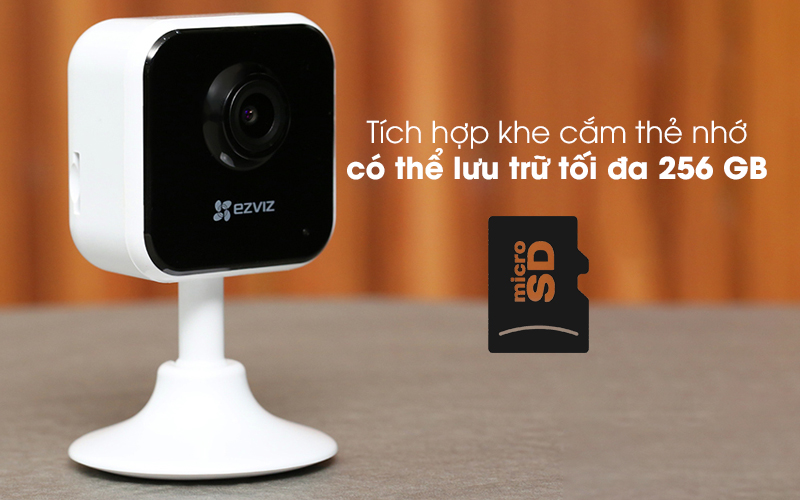 Camera EZVIZ IP có khả năng hỗ trợ thẻ nhớ tối đa 256 GB