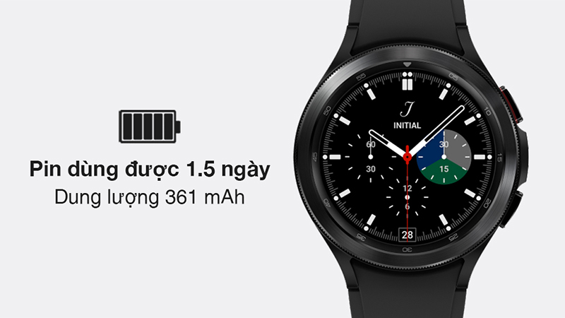 Galaxy Watch 4 phi&ecirc;n bản 44mm, 46mm sở hữu pin dung lượng 361 mAh