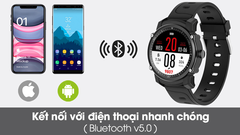 Đồng hồ thông minh BeU có thể kết nối với điện thoại thông qua Bluetooth